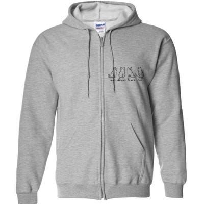 Cute Cat Lover Un Deux Trois Full Zip Hoodie