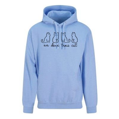 Cute Cat Lover Un Deux Trois Unisex Surf Hoodie