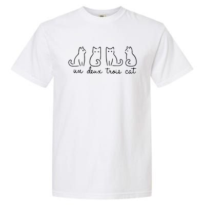 Cute Cat Lover Un Deux Trois Garment-Dyed Heavyweight T-Shirt