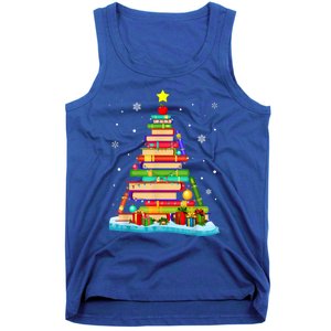 Cute Christmas Library Tree Xmas Trees From Book And Librarian Gift Tank Top