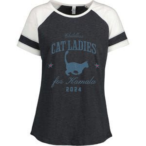 Childless Cat Ladies For Kamala 2024 Harris 47 Election 2024 Enza Ladies Jersey Colorblock Tee