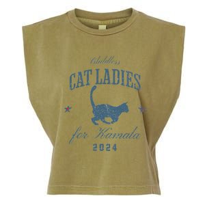 Childless Cat Ladies For Kamala 2024 Harris 47 Election 2024 Garment-Dyed Women's Muscle Tee