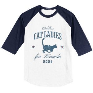 Childless Cat Ladies For Kamala 2024 Harris 47 Election 2024 Baseball Sleeve Shirt