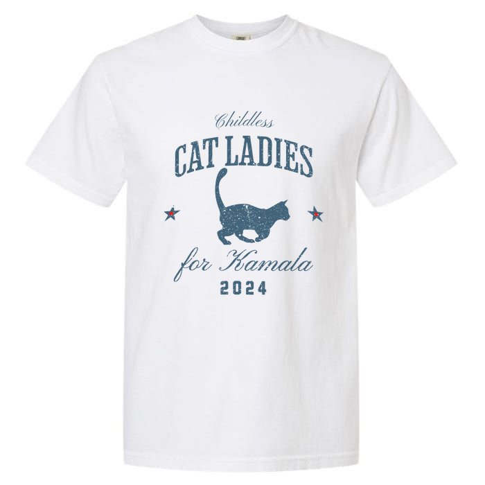 Childless Cat Ladies For Kamala 2024 Harris 47 Election 2024 Garment-Dyed Heavyweight T-Shirt