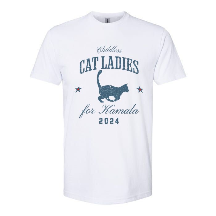 Childless Cat Ladies For Kamala 2024 Harris 47 Election 2024 Softstyle CVC T-Shirt