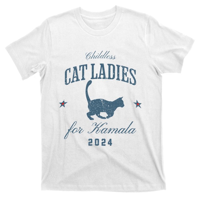 Childless Cat Ladies For Kamala 2024 Harris 47 Election 2024 T-Shirt