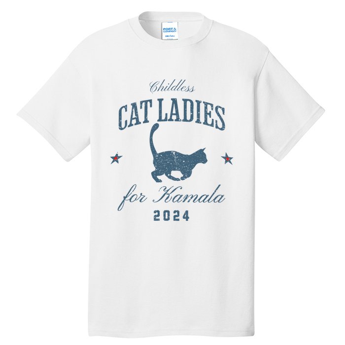 Childless Cat Ladies For Kamala 2024 Harris 47 Election 2024 Tall T-Shirt