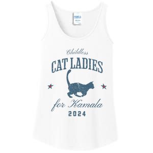 Childless Cat Ladies For Kamala 2024 Harris 47 Election 2024 Ladies Essential Tank