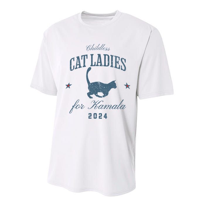 Childless Cat Ladies For Kamala 2024 Harris 47 Election 2024 Performance Sprint T-Shirt