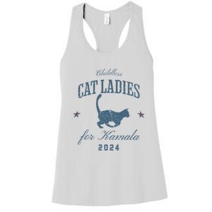 Childless Cat Ladies For Kamala 2024 Harris 47 Election 2024 Women's Racerback Tank