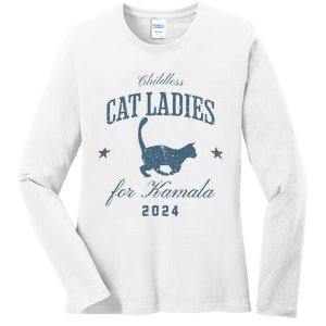 Childless Cat Ladies For Kamala 2024 Harris 47 Election 2024 Ladies Long Sleeve Shirt