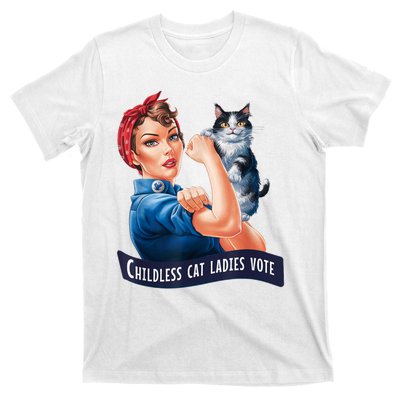 Childless Cat Ladies Vote Rosie The Riveter T-Shirt