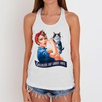 Childless Cat Ladies Vote Rosie The Riveter Women's Knotted Racerback Tank