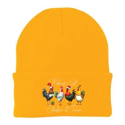 Christmas Chicken Lover Xmas Santa Hat Light Funny Farm  Knit Cap Winter Beanie