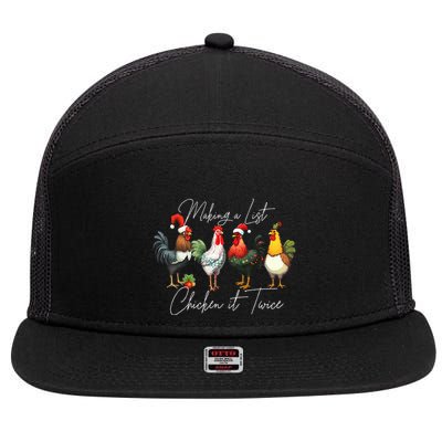 Christmas Chicken Lover Xmas Santa Hat Light Funny Farm  7 Panel Mesh Trucker Snapback Hat