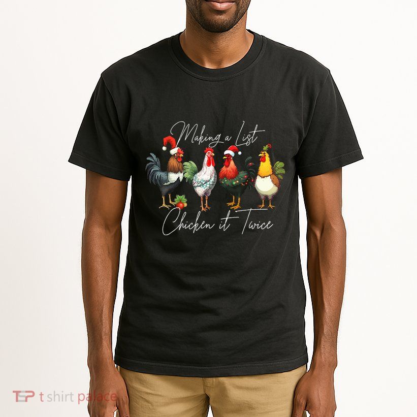 Christmas Chicken Lover Xmas Santa Hat Light Funny Farm  Tall T-Shirt