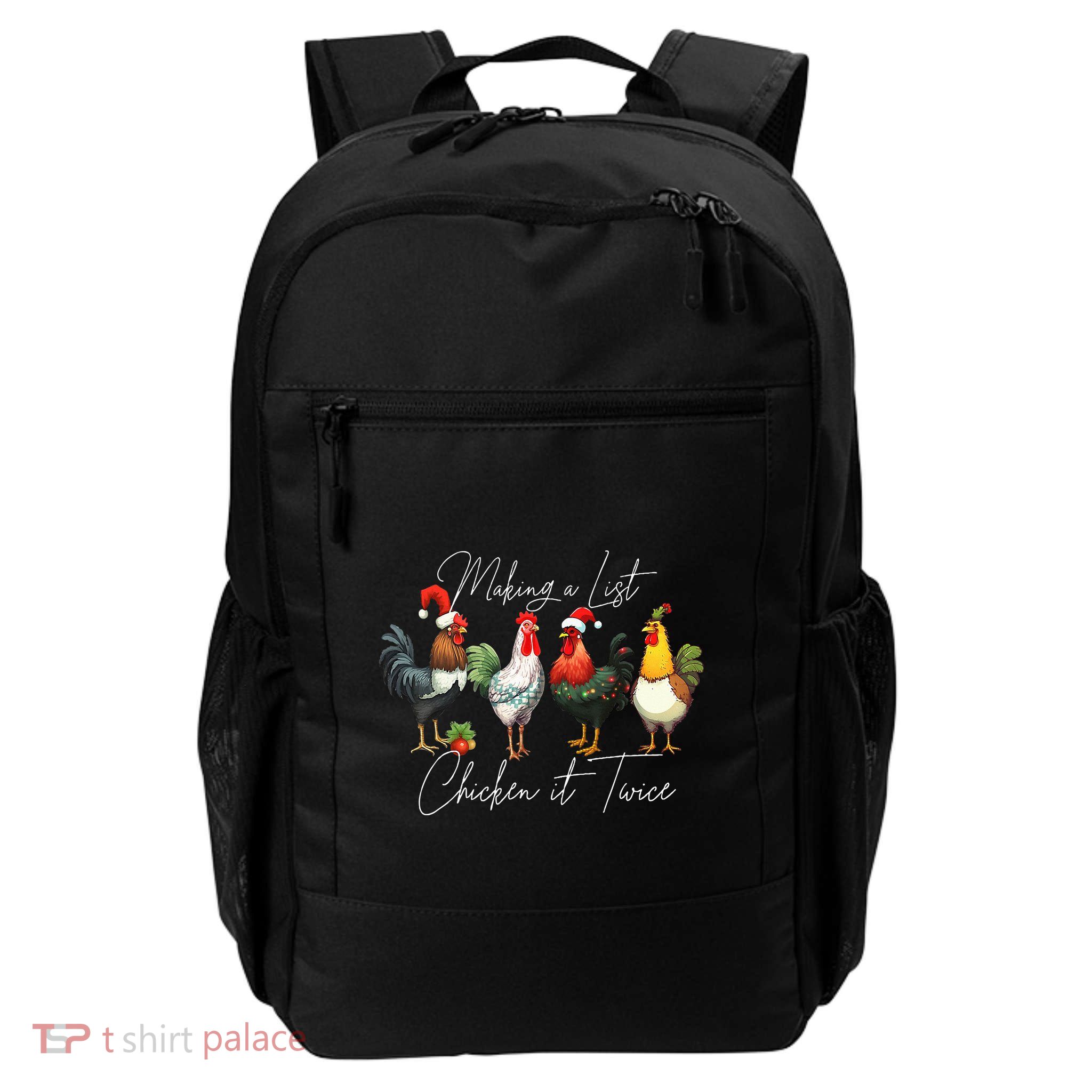 Christmas Chicken Lover Xmas Santa Hat Light Funny Farm  Backpack