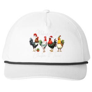 Christmas Chicken Lover Xmas Santa Hat Light Funny Farm  Snapback Five-Panel Rope Hat