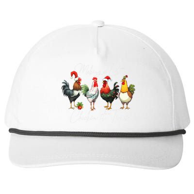 Christmas Chicken Lover Xmas Santa Hat Light Funny Farm  Snapback Five-Panel Rope Hat