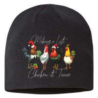 Christmas Chicken Lover Xmas Santa Hat Light Funny Farm  Sustainable Beanie