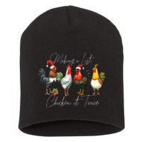 Christmas Chicken Lover Xmas Santa Hat Light Funny Farm  Short Acrylic Beanie