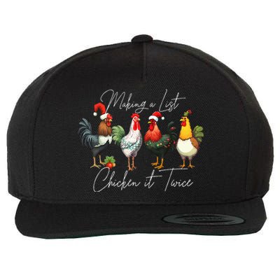 Christmas Chicken Lover Xmas Santa Hat Light Funny Farm  Wool Snapback Cap