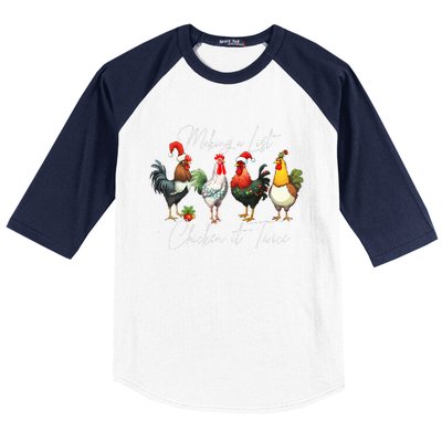 Christmas Chicken Lover Xmas Santa Hat Light Funny Farm  Baseball Sleeve Shirt