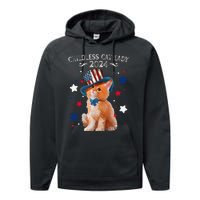 Childless Cat Lady 2024 Ladies Voting Kamala Cat Us Flag Hat Performance Fleece Hoodie