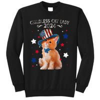 Childless Cat Lady 2024 Ladies Voting Kamala Cat Us Flag Hat Sweatshirt