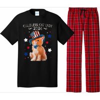 Childless Cat Lady 2024 Ladies Voting Kamala Cat Us Flag Hat Pajama Set