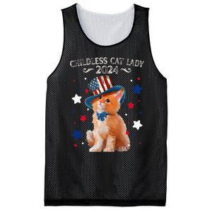 Childless Cat Lady 2024 Ladies Voting Kamala Cat Us Flag Hat Mesh Reversible Basketball Jersey Tank