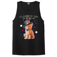 Childless Cat Lady 2024 Ladies Voting Kamala Cat Us Flag Hat PosiCharge Competitor Tank