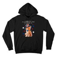 Childless Cat Lady 2024 Ladies Voting Kamala Cat Us Flag Hat Tall Hoodie