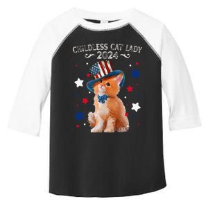 Childless Cat Lady 2024 Ladies Voting Kamala Cat Us Flag Hat Toddler Fine Jersey T-Shirt