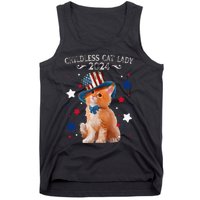 Childless Cat Lady 2024 Ladies Voting Kamala Cat Us Flag Hat Tank Top