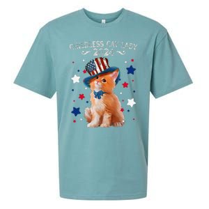 Childless Cat Lady 2024 Ladies Voting Kamala Cat Us Flag Hat Sueded Cloud Jersey T-Shirt