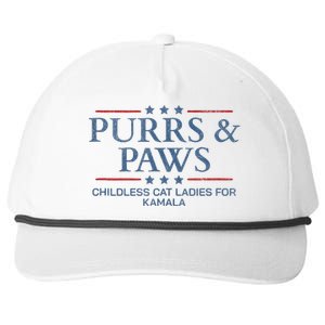 Childless Cat Lady 2024 Ladies Voting Kamala Purrs And Paws Snapback Five-Panel Rope Hat