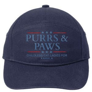 Childless Cat Lady 2024 Ladies Voting Kamala Purrs And Paws 7-Panel Snapback Hat