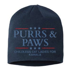 Childless Cat Lady 2024 Ladies Voting Kamala Purrs And Paws Sustainable Beanie