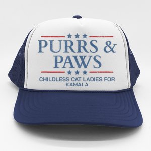 Childless Cat Lady 2024 Ladies Voting Kamala Purrs And Paws Trucker Hat