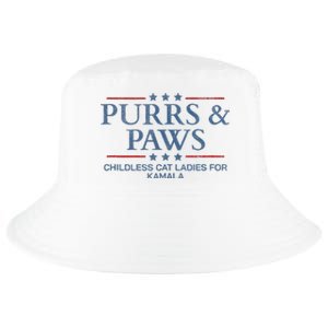 Childless Cat Lady 2024 Ladies Voting Kamala Purrs And Paws Cool Comfort Performance Bucket Hat