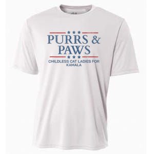 Childless Cat Lady 2024 Ladies Voting Kamala Purrs And Paws Cooling Performance Crew T-Shirt