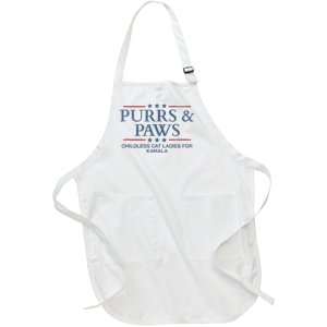 Childless Cat Lady 2024 Ladies Voting Kamala Purrs And Paws Full-Length Apron With Pockets