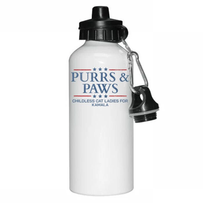 Childless Cat Lady 2024 Ladies Voting Kamala Purrs And Paws Aluminum Water Bottle