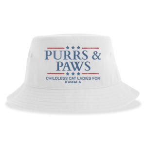 Childless Cat Lady 2024 Ladies Voting Kamala Purrs And Paws Sustainable Bucket Hat