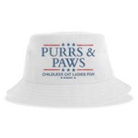 Childless Cat Lady 2024 Ladies Voting Kamala Purrs And Paws Sustainable Bucket Hat