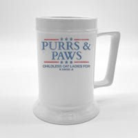 Childless Cat Lady 2024 Ladies Voting Kamala Purrs And Paws Beer Stein