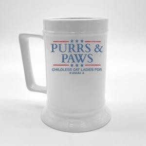 Childless Cat Lady 2024 Ladies Voting Kamala Purrs And Paws Beer Stein