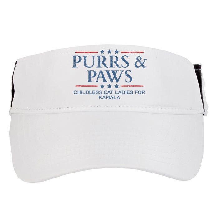 Childless Cat Lady 2024 Ladies Voting Kamala Purrs And Paws Adult Drive Performance Visor