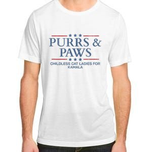 Childless Cat Lady 2024 Ladies Voting Kamala Purrs And Paws Adult ChromaSoft Performance T-Shirt